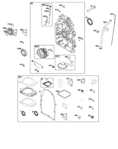 Crankcase Cover/Sump Group Diagram and Parts List for 305447-0341-G1 200000 - 399999 Briggs and Stratton Engine